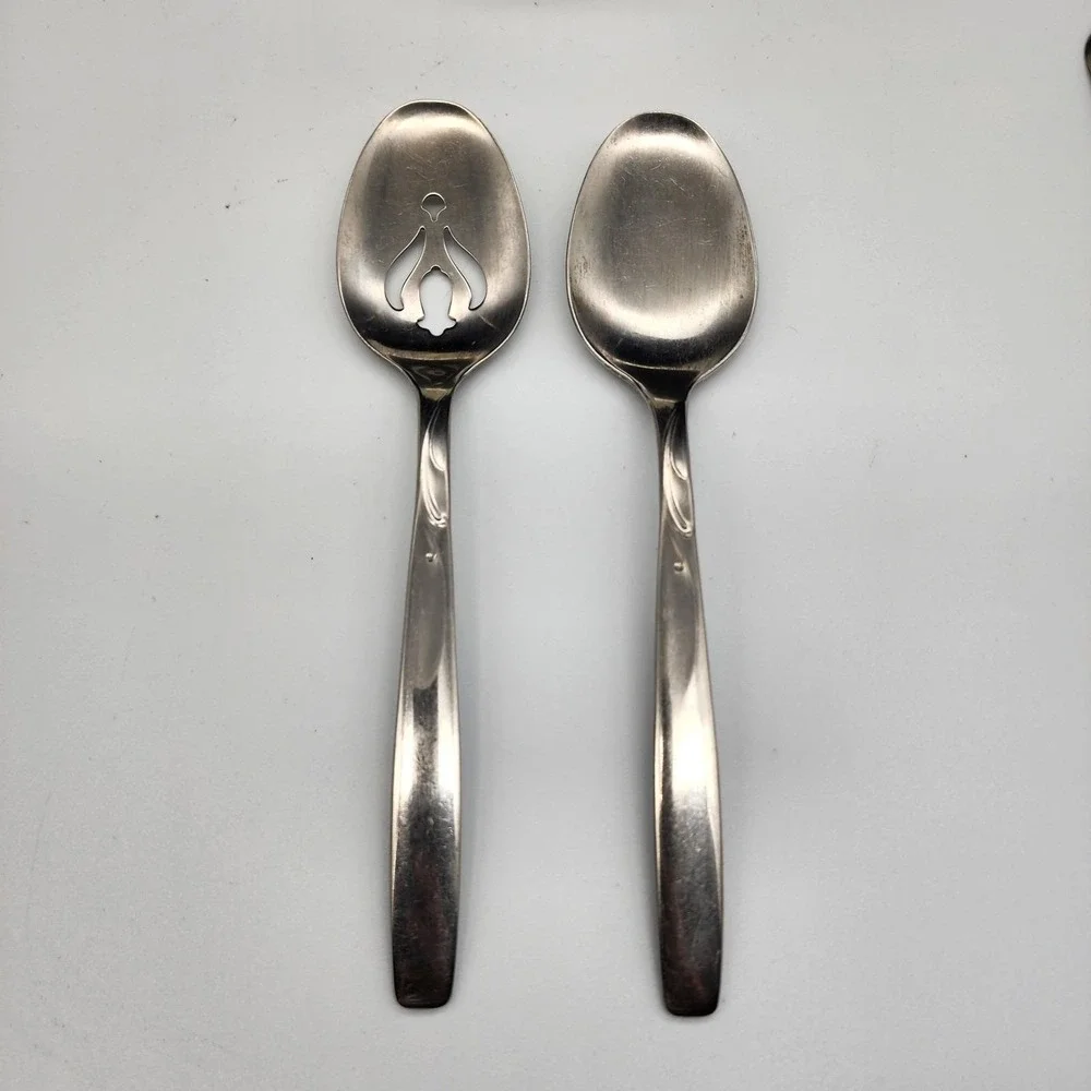 2-Pc Set IS Co International GARDEN MANOR Serving Spoons 7.75